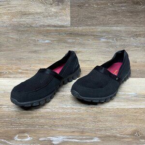 Skechers Ez Flex-Take it Easy Black Woven Shoe Women's Size 9